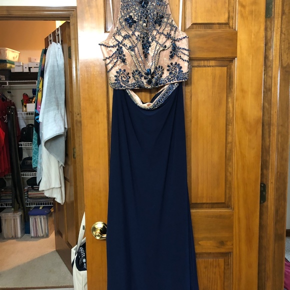 Dark blue two piece dress - Picture 2 of 5